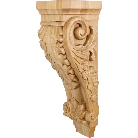 Hardware Resources 6-3/4" Wx8"Dx22"H Rubberwood Acanthus Corbel CORBB-3RW